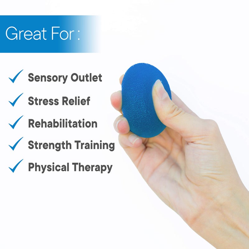 RMS 4-Pack Hand Exercise Balls - Physical & Occupational Therapy Kit for Strengthening Grip & Reducing Stiffness - Arthritis Pain Relief Exerciser for Rehabilitation, Fidget, Stress Relief - Image 3